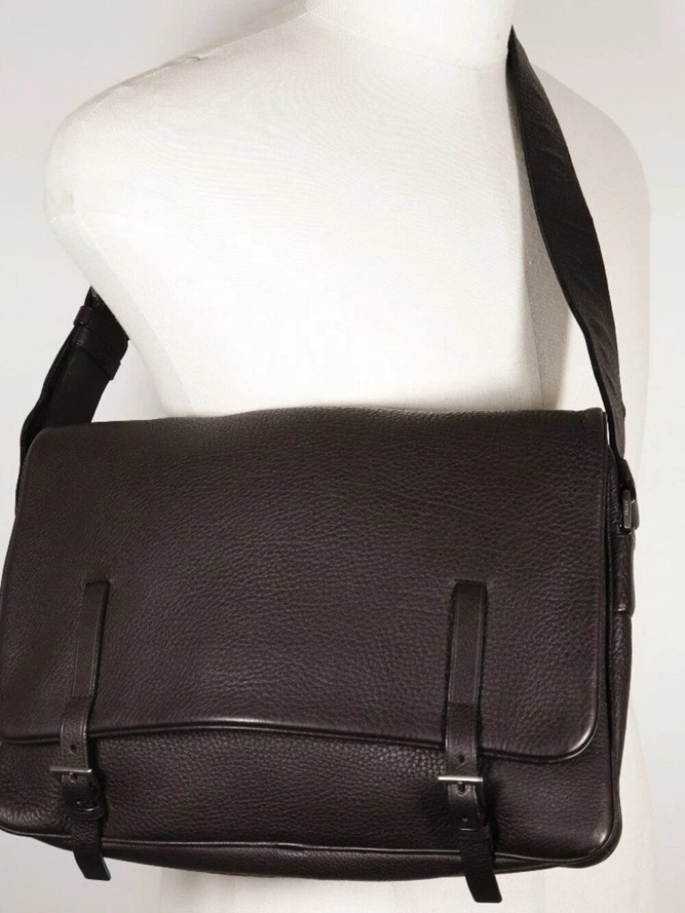 PRADA Messenger bag Shoulder Bag Brown Calfskin mens - Picture 2 of 10